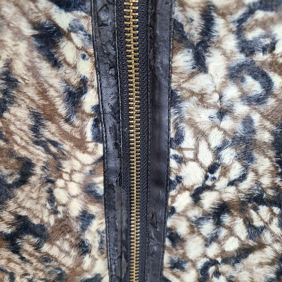 Chico’s Jacket‎ Womens Small 0 Brown Faux-Fur Queen Of Elegance Margaret Zip - Picture 7 of 16